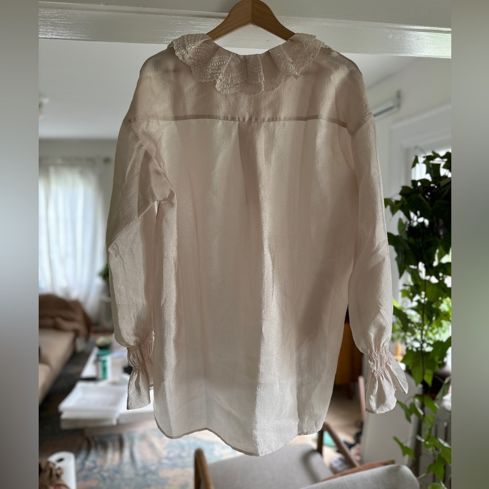 STINE GOYA Cream Blouse with Ruffled Collar - Picture 3 of 13